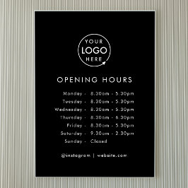 Poster Heures d'ouverture | Logo d'entreprise Horaires d'