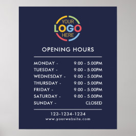 Poster Heures d'ouverture minimaliste de la Marine