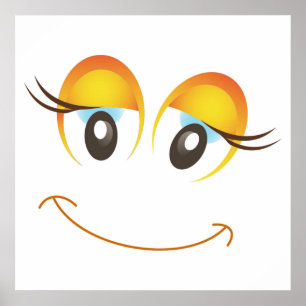 POSTER HEUREUSE FILLE FACE