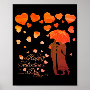 Poster HEUREUSE SAINTE-VALENTIN journée des valentines ro