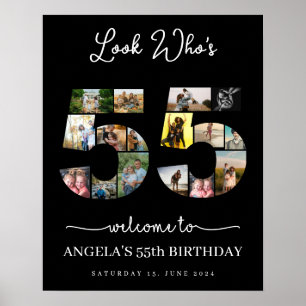 Poster heureux 55e anniversaire look qui's 55 Photo Colla
