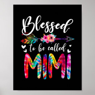 Poster Heureux D'Être Appelé Maman Mimi Floral Tie Dye