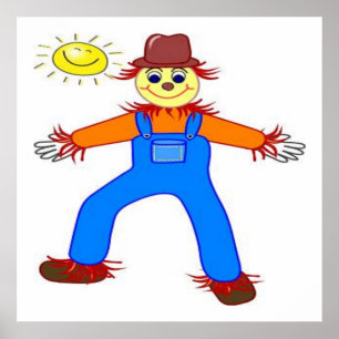 POSTER "HEUREUX HALLOWEEN" SCARECROW