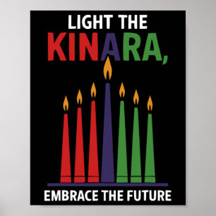 Poster Heureux Kwanzaa bougies Afrique Fête Afrique Améri