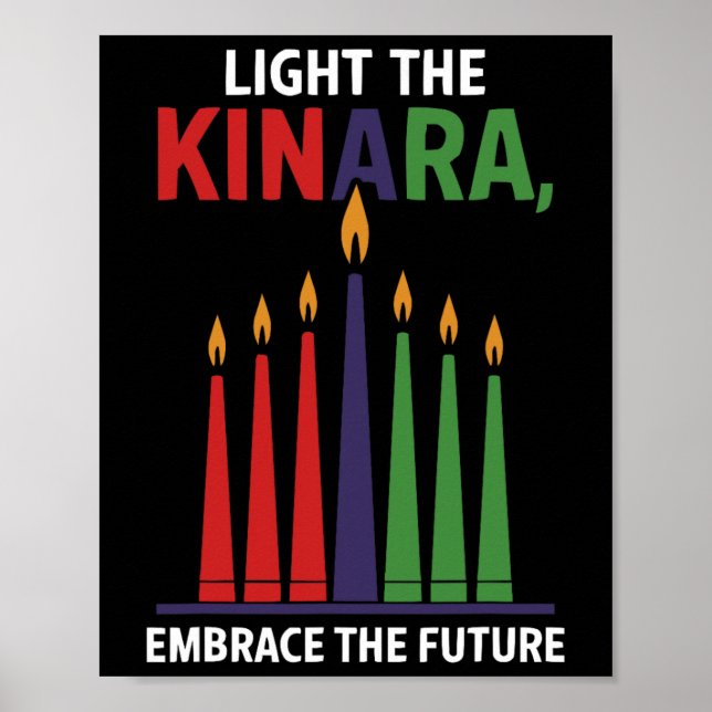 Poster Heureux Kwanzaa bougies Afrique Fête Afrique Améri (Devant)