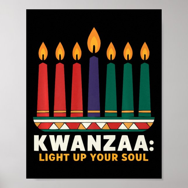 Poster Heureux Kwanzaa bougies Afrique Fête Afrique Améri (Devant)
