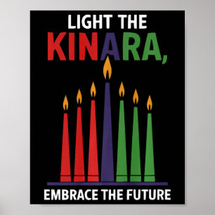Poster Heureux Kwanzaa bougies Afrique Fête Afrique Améri