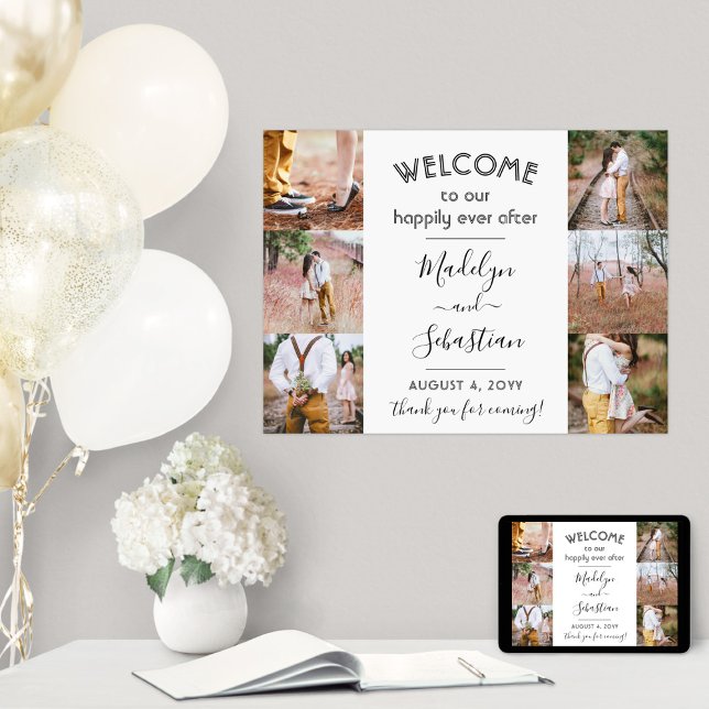 Poster Heureux Pour Toujours 6 Collage Photo Mariage Bien (Créateur téléchargé)
