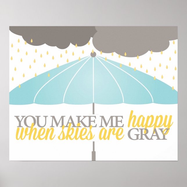 Poster Heureux Quand Les Ciels Sont Gris Imprimer (Devant)