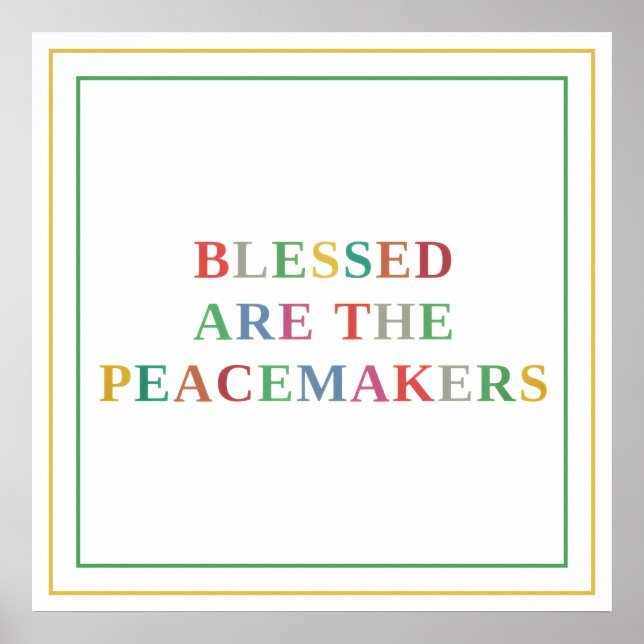 Poster Heureux sont les artisans de paix Matthew 5:9 colo (Devant)