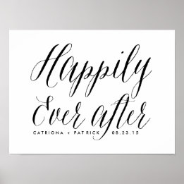Poster Heureux toujours après l'affiche Mariage | Noir