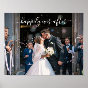 Poster Heureux toujours après un Mariage photo élégant