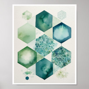 Poster Hexagon forme géométrique motif nid d'abeille Art
