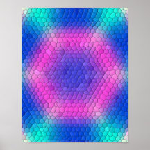 Hexagones de l'échelle de sirène holographique ros