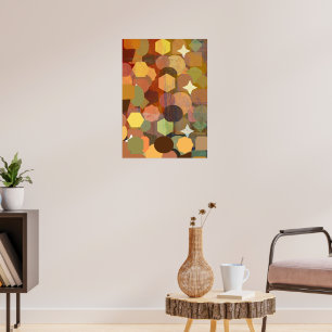 Poster Hexagons d'or : L'art moderne pour vos