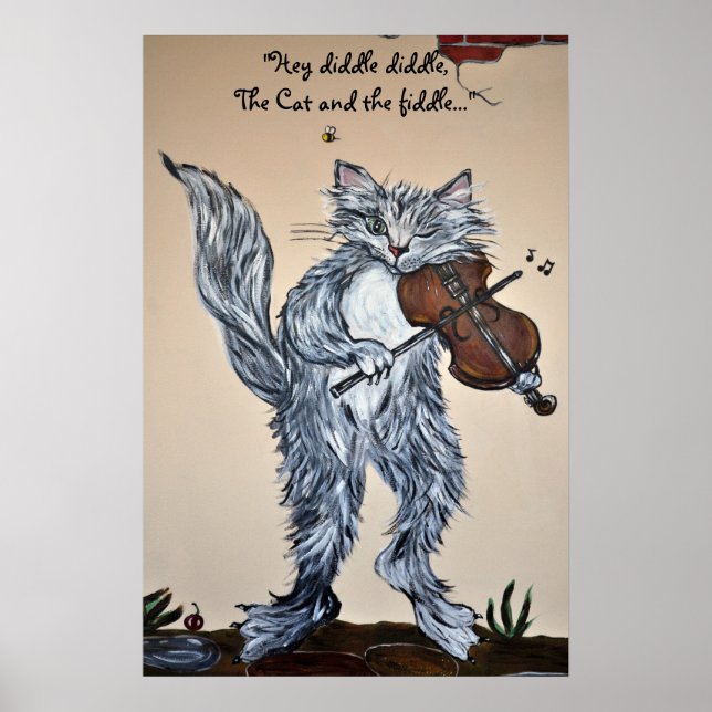 Poster "Hey, Diddle Diddle, le chat et la brosse" (Devant)