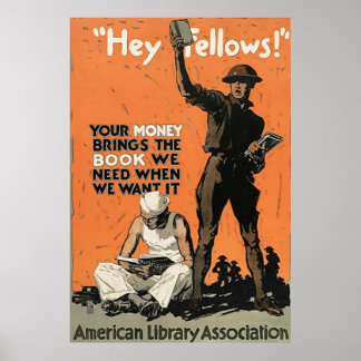 Poster "Hey les Fellows !" ~ Vintage World War 1.