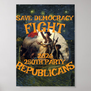 Poster HG CBP 250ÈME ANNIVERSAIRE DRApeau ÉTATS-UNIS AMÉR