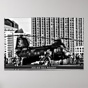 Poster HH-46 Sea Knight ~ Hélicoptère militaire américain