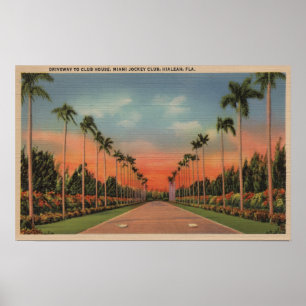 Poster Hialeah, Floride - Miami Jockey Club Drive