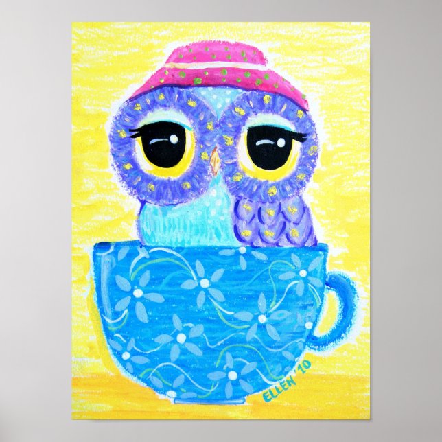 Poster Hibou Dans Une Teacup (Devant)