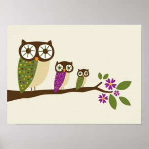 Poster hibou dans une zone de rangée