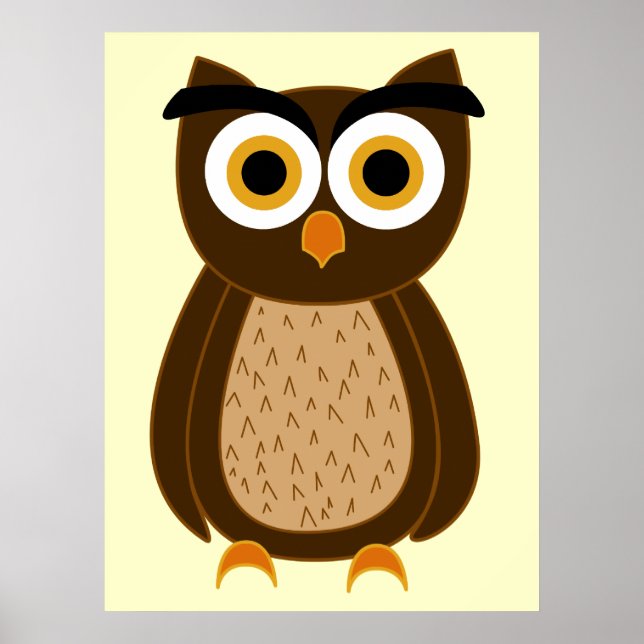 Poster Hibou Mignon (Devant)