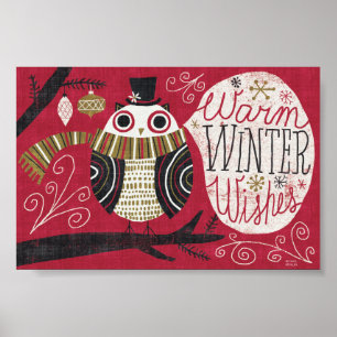Poster Hibou original de Noël