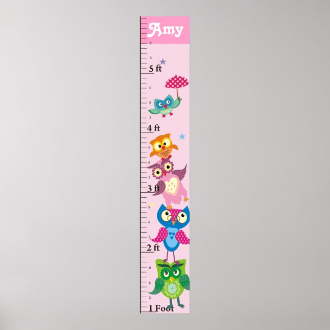 Poster Hibou personnalisé Graphique de croissance (Devant)