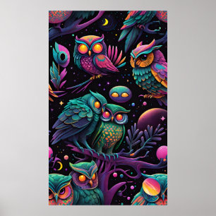 Poster Hiboux de même plumage