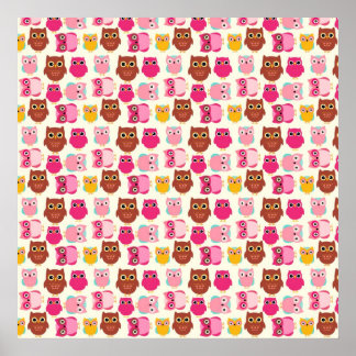 Poster Hiboux mignons