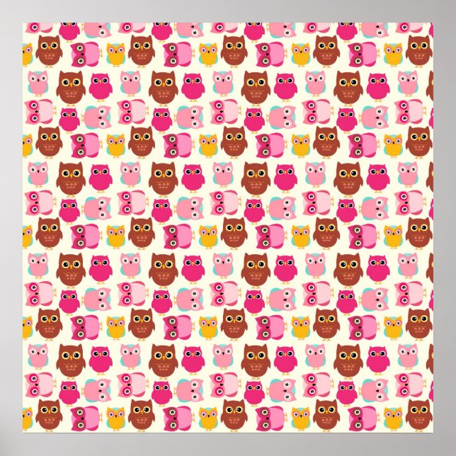 Poster Hiboux mignons (Devant)