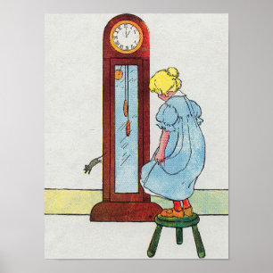 Poster Hickory, Dickory, Dock Mother Goose Nursery Rhyme