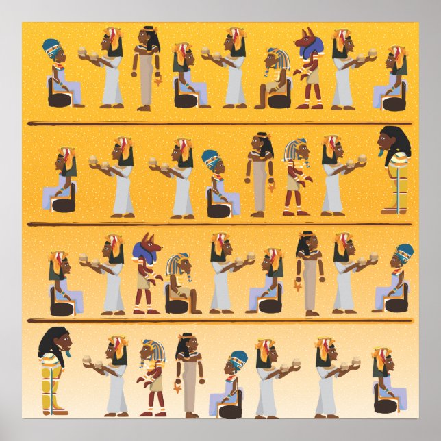 Poster Hiéroglyphes d'Égypte (Devant)