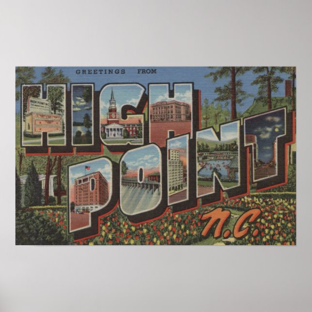 Poster High Point, Caroline du Nord - Scènes de grandes l (Devant)