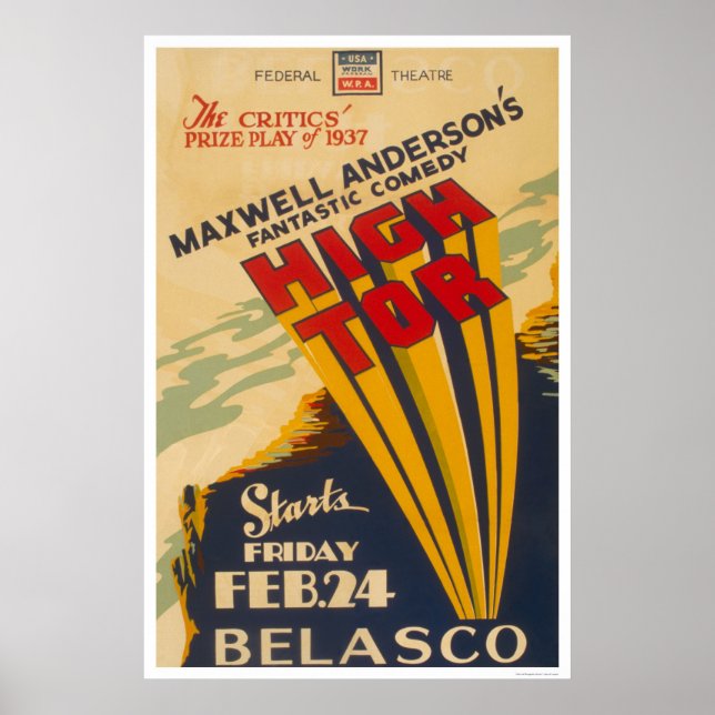 Poster High Tor Maxwell Anderson 1937 WPA (Devant)