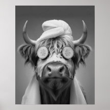 Highland Cow Funny Visage Masque Salle de bain