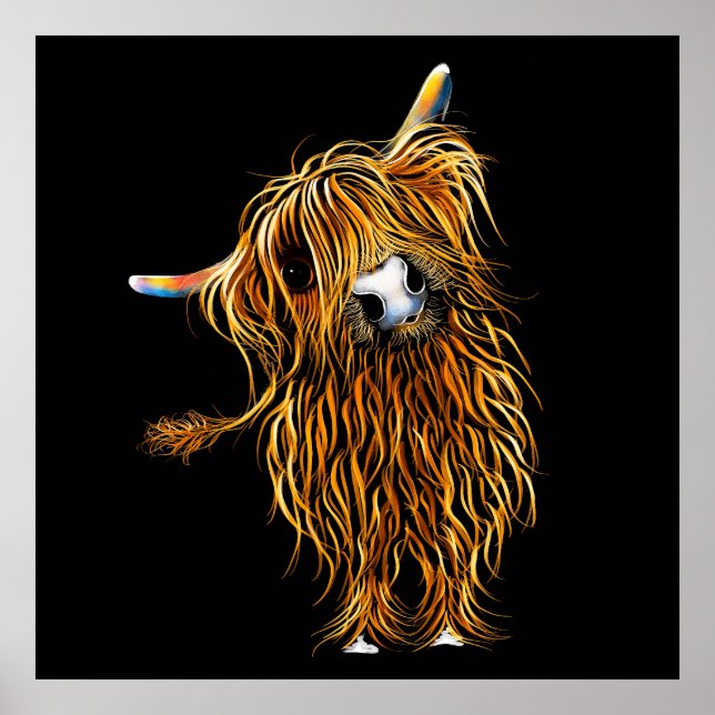 Poster HiGHLaND CoW PRiNT "CoooWeee" BY SHiRLeY MacARTHuR (Devant)