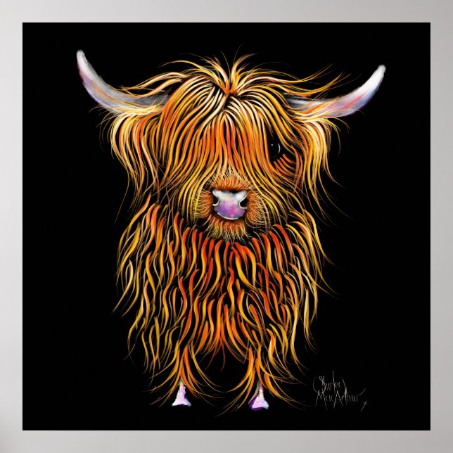 Poster HiGHLaND CoW PRiNT SCoTTiSH ' HuMPHReY ' PAR SHiRL (Devant)