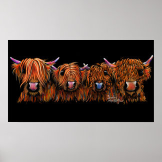 Poster HiGHLaND CoW PRiNT SCoTTiSH ' THe GiNGeR NuTS '