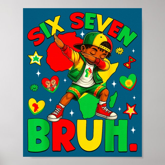 Poster Hilarious African Black Dabbing Bruh Seven History (Devant)