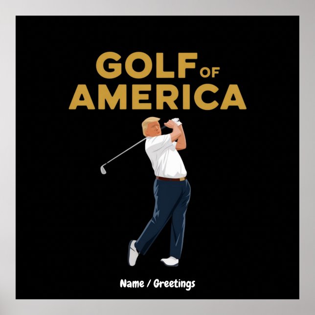 Poster Hilarious Funny Golf of America Mème Trump Pun (Devant)
