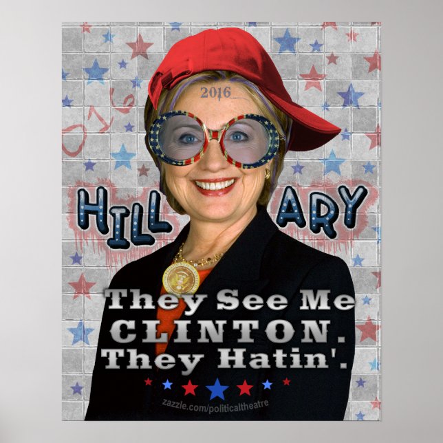 Poster Hillary Clinton 2016 : Une drôle d'élection présid (Devant)