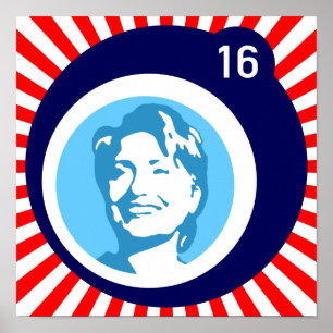 Poster hillary clinton bleuBubble rougeRays