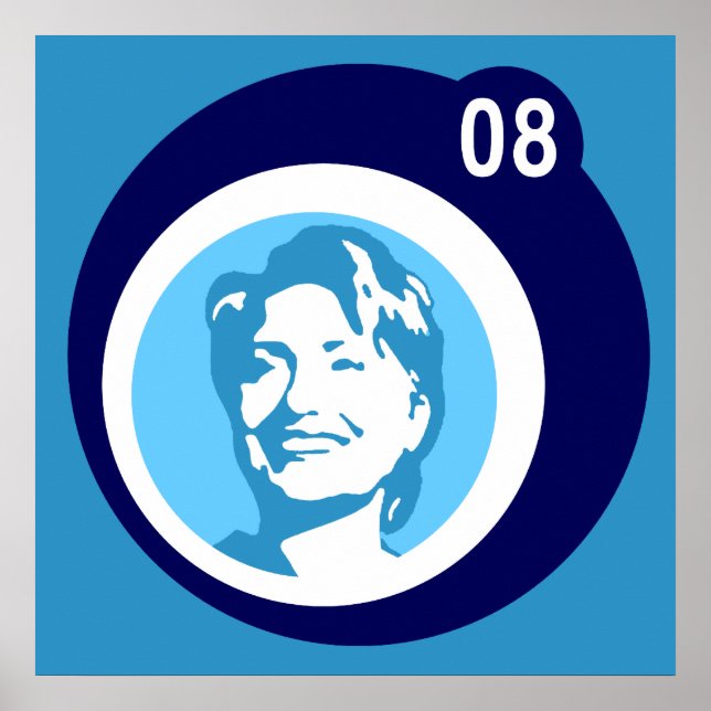 Poster hillary clinton : bulles bleues : (Devant)