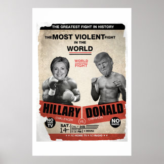 Poster Hillary Clinton contre Donald Trump 2016