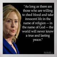 Hillary Clinton et l'affiche de citation de sang/r