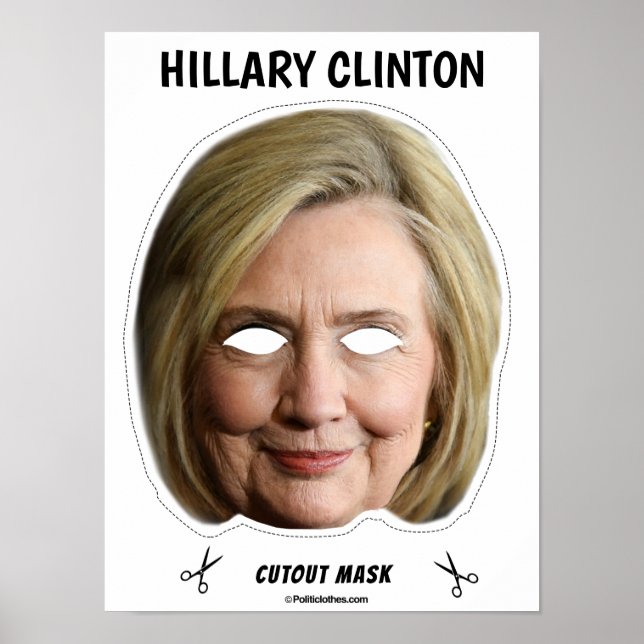 Poster HILLARY CLINTON Halloween Mask (Devant)