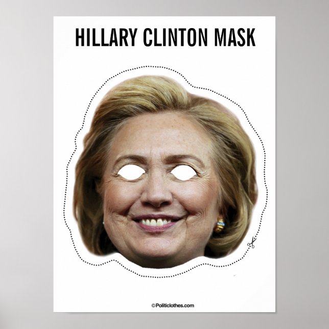 Poster Hillary Clinton - Masque (Devant)