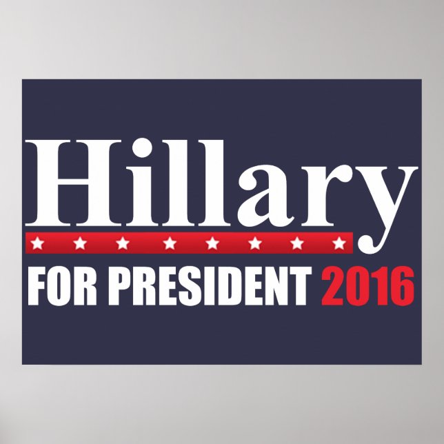 Poster Hillary Clinton pour le président (Devant)